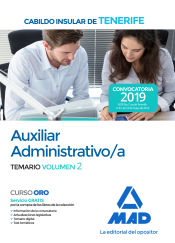 Auxiliar Administrativo/a del Cabildo Insular de Tenerife. Temario volumen 2 de Ed. MAD
