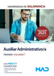 Auxiliar Administrativo/a. Temario volumen 1. Universidad de Salamanca de Ed. MAD