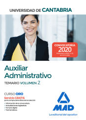 Auxiliar Administrativo de la Universidad de Cantabria. Temario volumen 2 de Ed. MAD