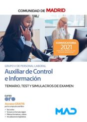 Auxiliar de Control e Información (Grupo V de Personal Laboral). Temario, test y simulacros de examen. Comunidad Autónoma de Madrid