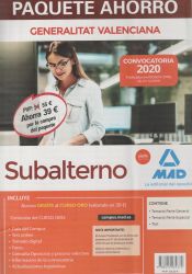 Paquete Ahorro Subalterno de la Generalitat Valenciana de Ed. MAD