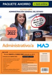 Paquete Ahorro + TEST ONLINE Administrativo/a Administración General del Estado de Ed. MAD