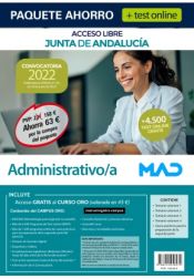 Paquete Ahorro + TEST ONLINE Administrativo/a (turno libre) Junta de Andalucía de Ed. MAD