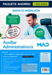 Paquete Ahorro + TEST ONLINE Auxiliar Administrativo/a. Junta de Andalucía de Ed. MAD