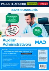 Paquete Ahorro + TEST PAPEL y ONLINE Auxiliar Administrativo/a Junta de Andalucía de Ed. MAD