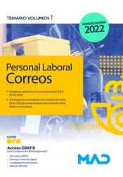 Personal Laboral de Correos y Telégrafos. Temario volumen 1 de Ed. MAD