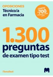Test para oposiciones a Técnico/a en Farmacia (1.300 preguntas de examen). 30 días gratis 700 test online de Ed. MAD